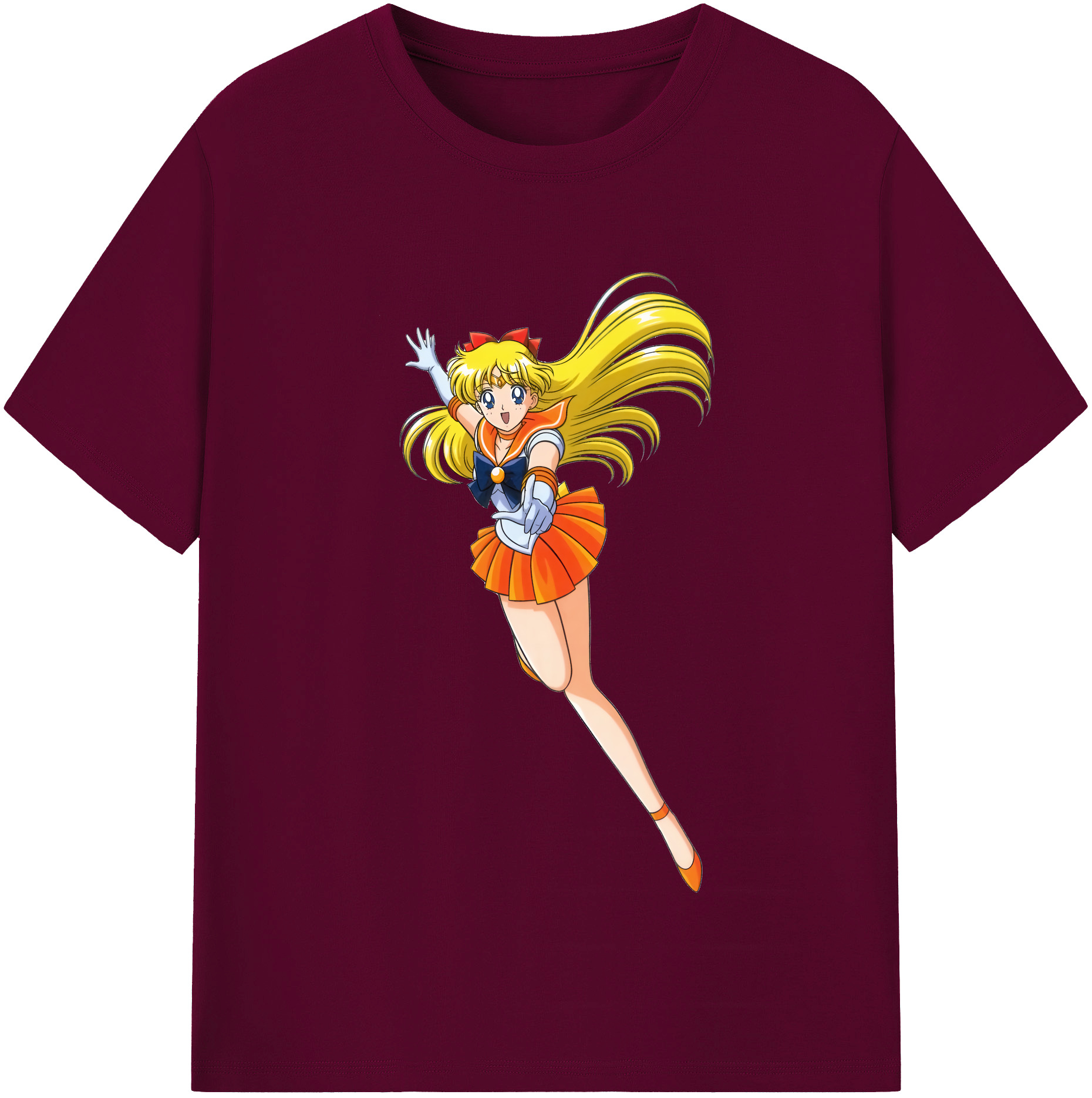 （画像用） 美少女戦士セーラームーン 愛野 美奈子 あいの みなこ Sailor Moon Aino Minako レディースカジュアルプリントTシャツ（綿100％）